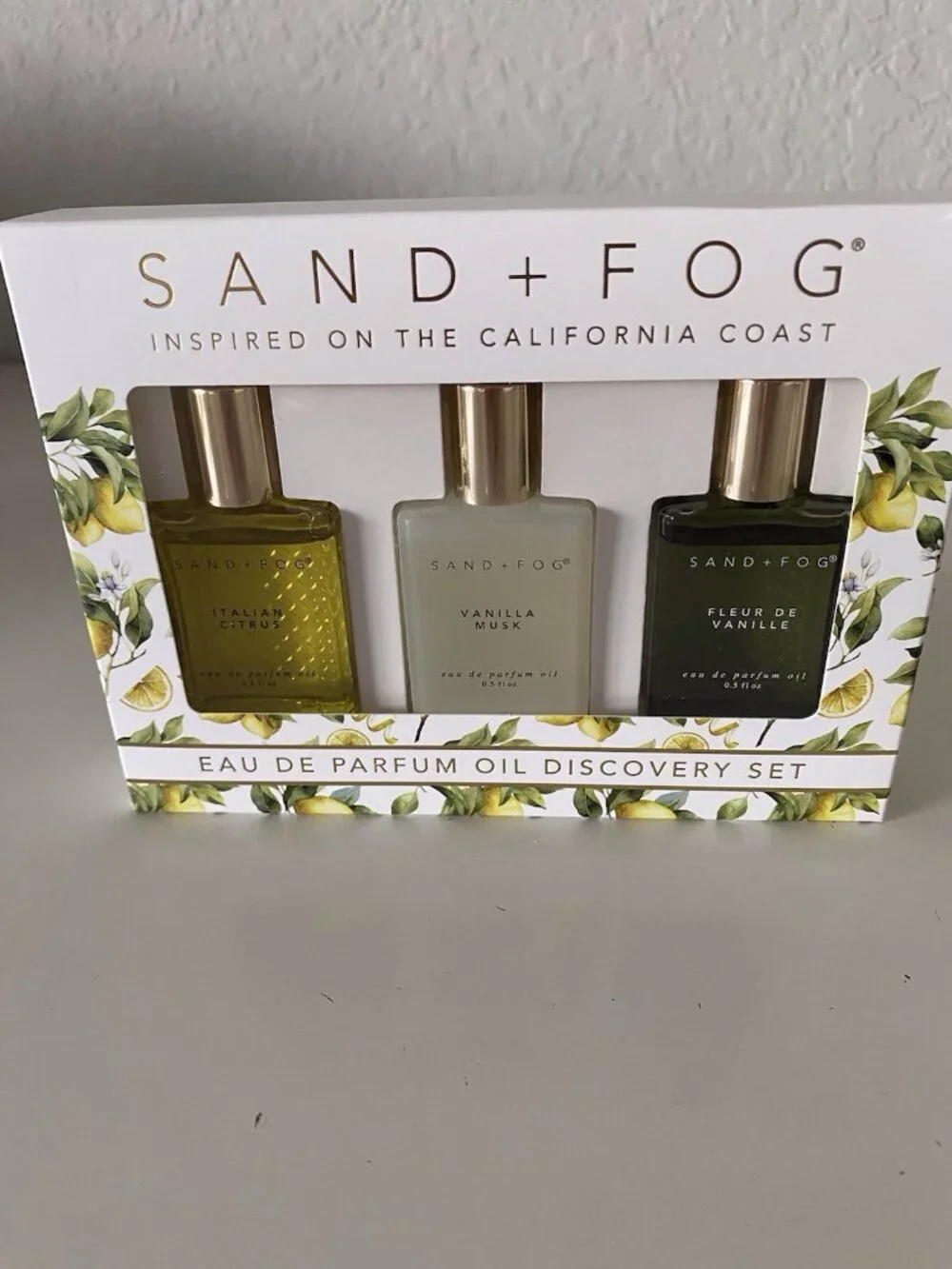 SAND + Fog Eau de Parfum Oil Discovery‎ Set California Coast 3 x 0.5 fl oz NEW
